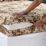 Capa de Colchão Queen 30cm com Zíper Protetor de Malha Estampada 1 Peça:2 Flor Bege - 2