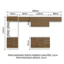 Ver imagem 4 de Armário de Cozinha Completa 100% MDF 350cm Branco/Rustic Acordes Madesa XA01