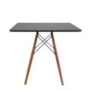 Ver imagem 2 de Conjunto Mesa Jantar Quadrada Eiffel 90cm Preto Mdf + 4 Cadeiras Charles Eames Brancas