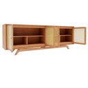 Ver imagem 3 de Balcão Buffet Ricco 220 Cm Laminado 4 Portas com Palhinha Amêndoa