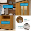 Ver imagem 4 de Guarda Roupa Solteiro 100% Mdf 4 Portas 3 Gavetas com Espelho Débora Acp Móveis Cinamomo