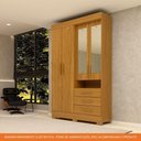 Ver imagem 5 de Guarda Roupa Solteiro 100% Mdf 4 Portas 3 Gavetas com Espelho Débora Acp Móveis Cinamomo