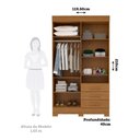 Ver imagem 3 de Guarda Roupa Solteiro 100% Mdf 4 Portas 3 Gavetas com Espelho Débora Acp Móveis Cinamomo