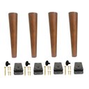 Ver imagem 1 de Kit 4 Pé Palito 45cm Amendoa Marrom Claro + Chapinha Inclinada PVC + Parafuso