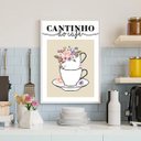 Ver imagem 1 de Quadro Cantinho do Café Floral 24x18cm:Madeira preta