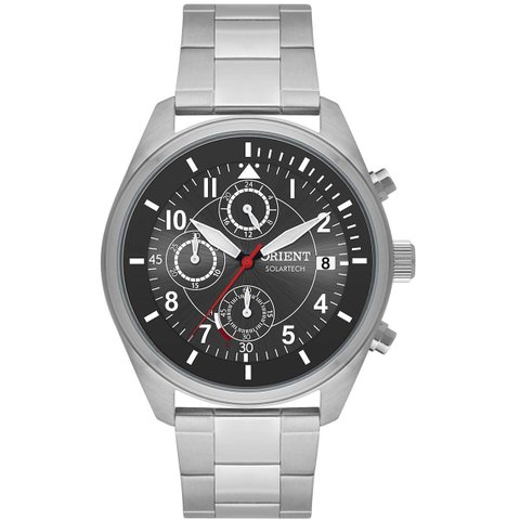 Relógio Orient Masculino Ref: Mbssc249 P2sx Solar Cronógrafo Prateado
