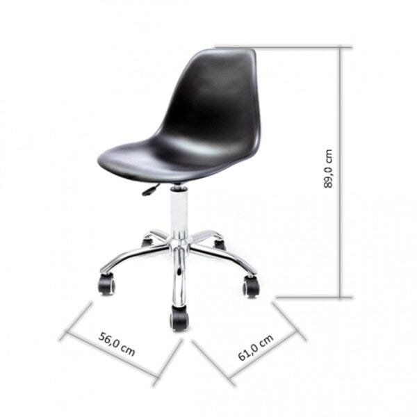 Cadeira para Escritório Eames PP Base Aço Cromado - 3