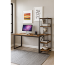 Ver imagem 1 de Escrivaninha Home Office com Estante Lateral Canela Preta Moderna Compacta