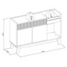 Buffet 133cm 2 Portas 1 Nicho 1 Gaveta Lucca - 4