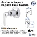 Ver imagem 2 de Acabamento Registro 3/4 Preto Fosco Túnis Clássica 262 Fani