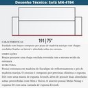 Ver imagem 6 de Sofá 3 Lugares Mh-4194 Herval 191 Cm Estrutura Madeira de Eucalipto Estofado Cinza Base Amêndoa