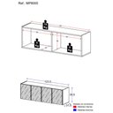 Ver imagem 3 de Aparador Buffet Suspenso com Espelhos 4 Portas Multimóveis Mp8005