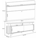 Ver imagem 2 de Kit Bancada Alba e Painel Curv TV até 70 Pés Madeira Maciça Castanho Off White