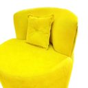 Ver imagem 5 de Poltrona Decorativa Orgânica Sala Recepção Suede Amarelo + Almofada