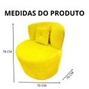 Ver imagem 6 de Poltrona Decorativa Orgânica Sala Recepção Suede Amarelo + Almofada