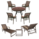 Ver imagem 1 de Conjunto de Jardim Completo em Alumínio Cactos: Mesa Jantar, 4 Cadeiras, 2 Espreguiçadeiras e Mesinh