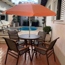 Ver imagem 2 de Conjunto de Jardim Completo em Alumínio Cactos: Mesa Jantar, 4 Cadeiras, 2 Espreguiçadeiras e Mesinh
