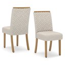 Ver mais imagens de Conjunto Sala de Jantar Mesa com Vidro 6 Cadeiras Solus Off White/Nature/Linho
