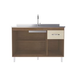 Balcão Plus Pia 120 Gabinete Armário Sem Tampo Off White - 3