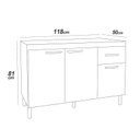 Ver imagem 2 de Balcão Plus Pia 120 Gabinete Armário Sem Tampo Off White