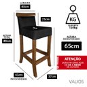 Ver imagem 3 de Cadeira Alta Bancada Banqueta Banco Alto Area Gourmet 65cm Valios Banqueta Alta Creta