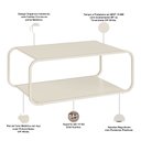 Ver imagem 4 de Mesa de Centro para Sala de Estar 80cm Orgânica Industrial Alek A03 Off White - Lyam Decor