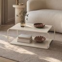Ver imagem 1 de Mesa de Centro para Sala de Estar 80cm Orgânica Industrial Alek A03 Off White - Lyam Decor