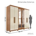 Ver imagem 3 de Guarda-Roupa Casal com Espelho 6 Portas 2 Gavetas com Pés Napoli