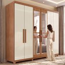 Ver imagem 7 de Guarda-Roupa Casal com Espelho 6 Portas 2 Gavetas com Pés Napoli