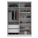 Ver imagem 5 de Roupeiro Línea MDF 160,5x230cm 4 Portas 2 Gavetas Branco/Peroba 1312