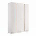 Ver imagem 3 de Roupeiro Línea MDF 160,5x230cm 4 Portas 2 Gavetas Branco/Peroba 1312