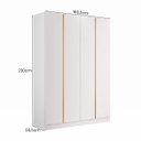 Ver imagem 6 de Roupeiro Línea MDF 160,5x230cm 4 Portas 2 Gavetas Branco/Peroba 1312