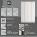 Ver imagem 7 de Roupeiro Línea MDF 160,5x230cm 4 Portas 2 Gavetas Branco/Peroba 1312