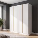 Ver imagem 2 de Roupeiro Línea MDF 160,5x230cm 4 Portas 2 Gavetas Branco/Peroba 1312