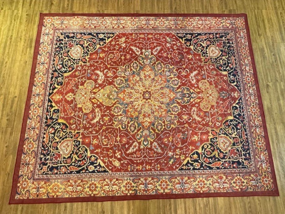 Tapete Sala 240x350 Classico Oriental Kashan Vermelho Preto - 3