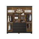 Ver imagem 3 de Guarda-roupa Casal 4 Portas Cádis com Espelho 2 Gavetas Preto Prime Tx/amêndola Touch | 217cm | Mdp