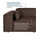 Ver imagem 5 de Conjunto Sofá 220cm e Puff 80cm Baobá CabeCasa MadeiraOriginals Marrom Courino Castanho