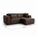 Ver imagem 3 de Conjunto Sofá 220cm e Puff 80cm Baobá CabeCasa MadeiraOriginals Marrom Courino Castanho