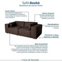 Ver imagem 4 de Conjunto Sofá 220cm e Puff 80cm Baobá CabeCasa MadeiraOriginals Marrom Courino Castanho