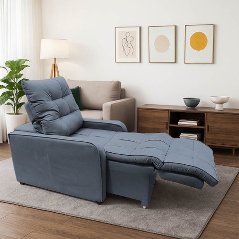 Poltrona Graça Cadeira Papai Mamãe Idoso Reclinável e Retrátil Cinza