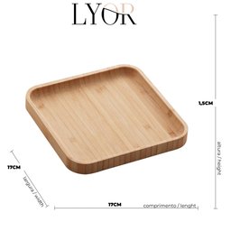 Bandeja de Bambu Square 17x17x1,5cm - 5
