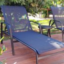 Ver imagem 2 de Espreguiçadeira Sling Premium para Piscina de Alumínio Encosto Regulável - Preto