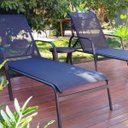 Ver imagem 3 de Espreguiçadeira Sling Premium para Piscina de Alumínio Encosto Regulável - Preto