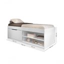 Ver imagem 4 de Cama com Sapateira Solteiro Vanessa 0,88 Branco - Framar Móveis