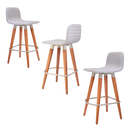 Ver imagem 3 de Kit 3 Meia Banquetas Línea Balcão Luxuoso Max em Linho Cinza