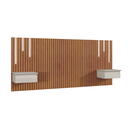 Ver imagem 2 de Cabeceira Paris King size Ripada com 2 mesas de Cabeceiras 3,39m Com Led: Naturalle / Off White