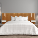 Ver imagem 1 de Cabeceira Paris King size Ripada com 2 mesas de Cabeceiras 3,39m Com Led: Naturalle / Off White