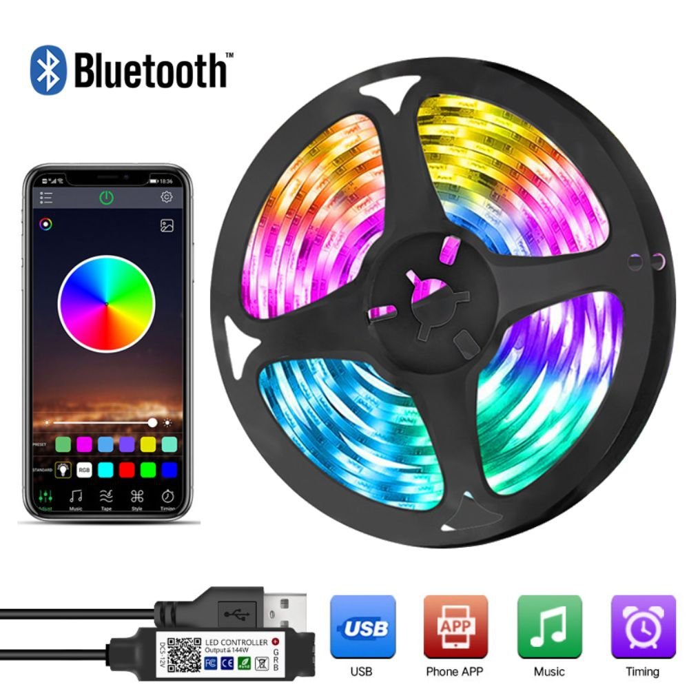 Fita Led Smart RGB Colorida para TV 5 metros com Bluetooth - 4