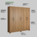 Ver imagem 5 de Guarda Roupa Casal 6 Portas e 3 Gavetas York - Amêndola Touch