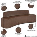 Ver imagem 3 de Sofá 4 Lugares para Sala de Estar Living 260cm Koane D06 Facto Conhaque - Mpozenato
